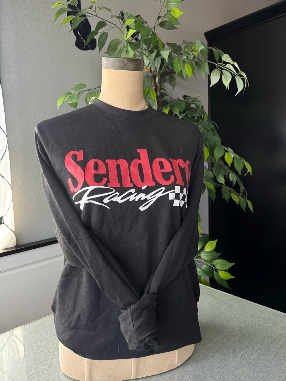 Sendero Racing Black Graphic Crewneck Sweater